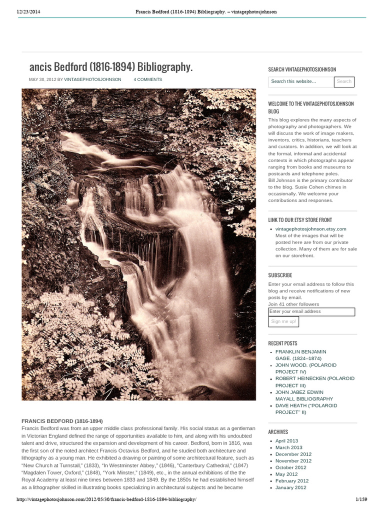 Francis Bedford (1816-1894) Bibliography | PDF | Bibliography