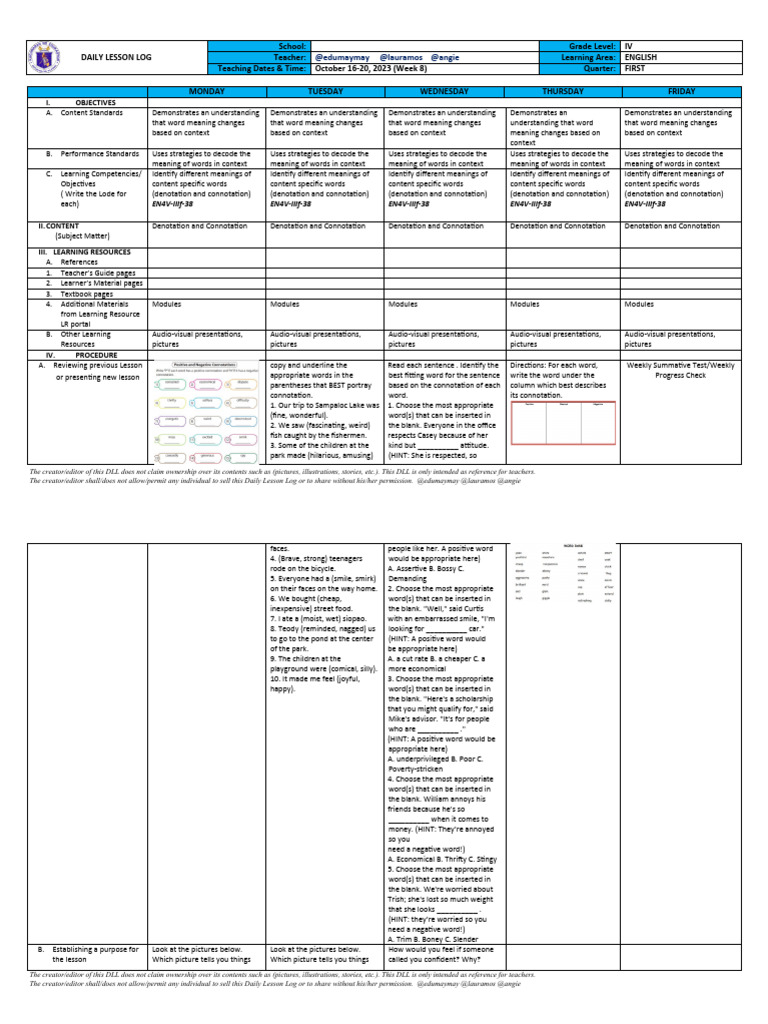 Understanding Denotation and Connotation | PDF | Feeling | Teachers