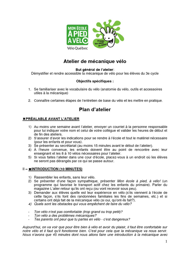 Ateliers de Mécanique Vélo, PDF, Frein