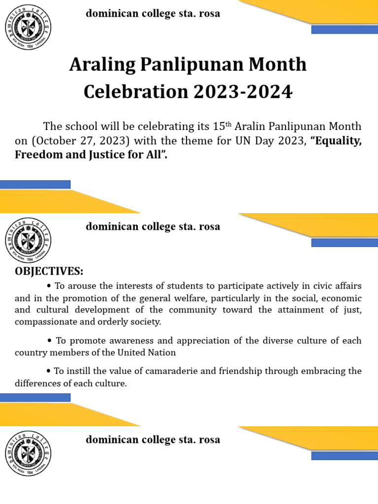 Araling Panlipunan Month 2023 Activities | PDF | Social Science | Art