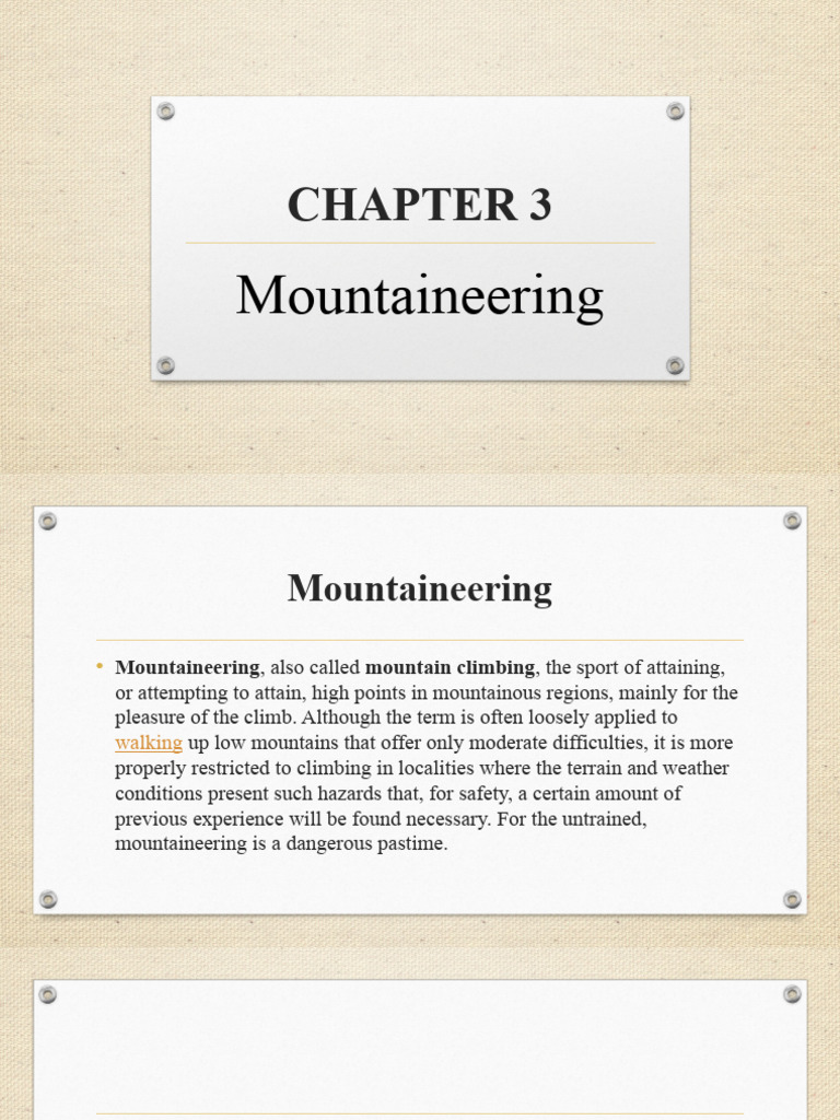 Chapter 3 Mountaineering PDF Mountaineering Knot