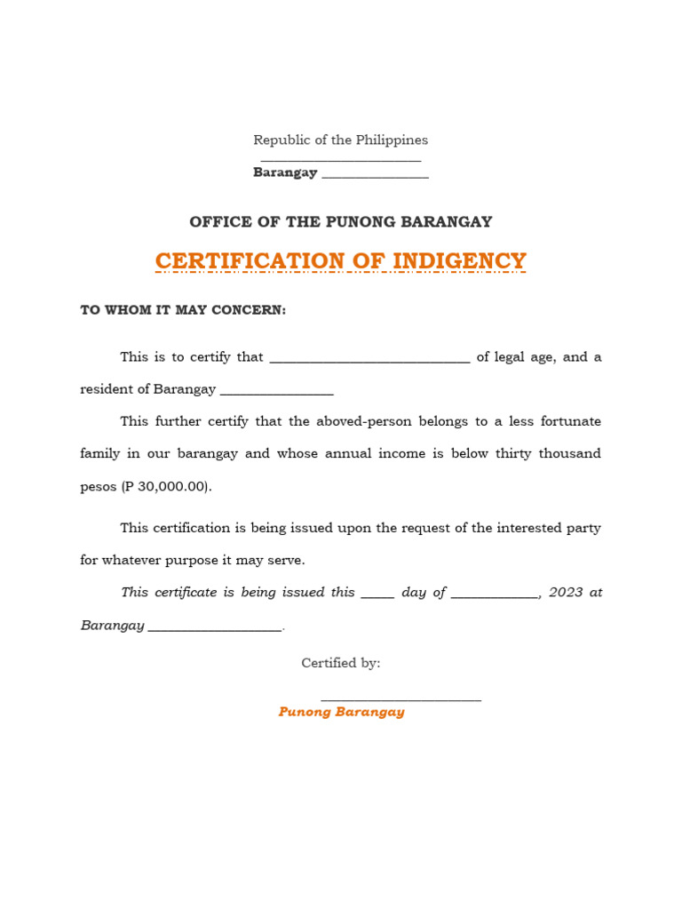 Indigency | PDF