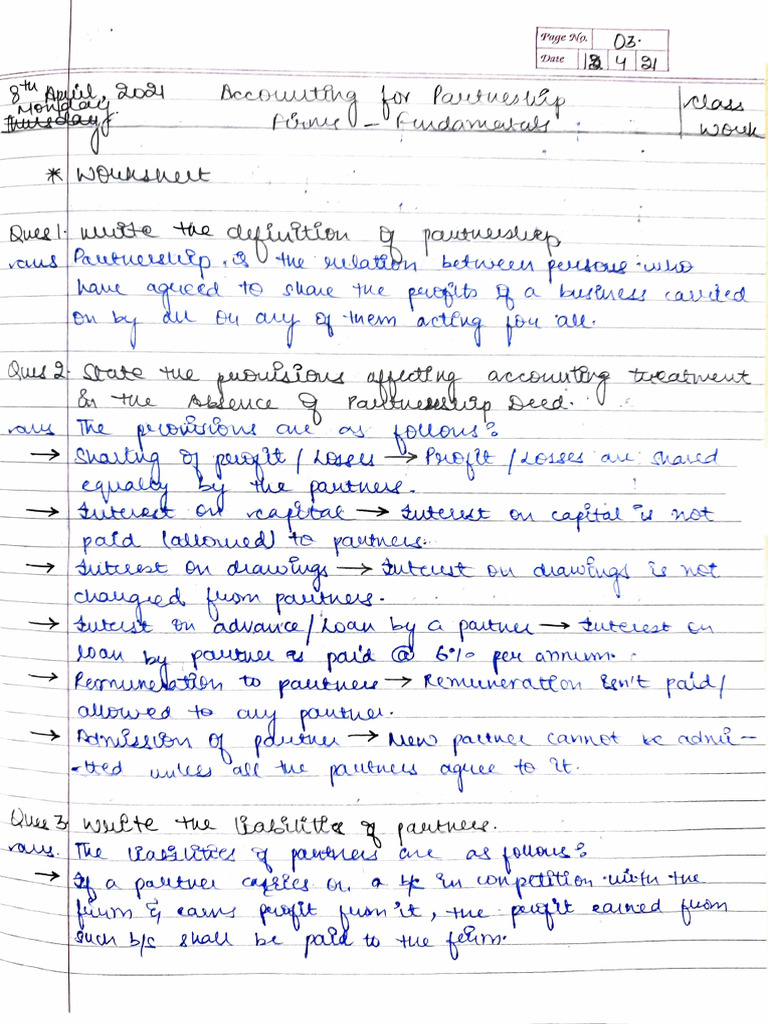 Accounting For Partnership Firms Fundamentals I PDF