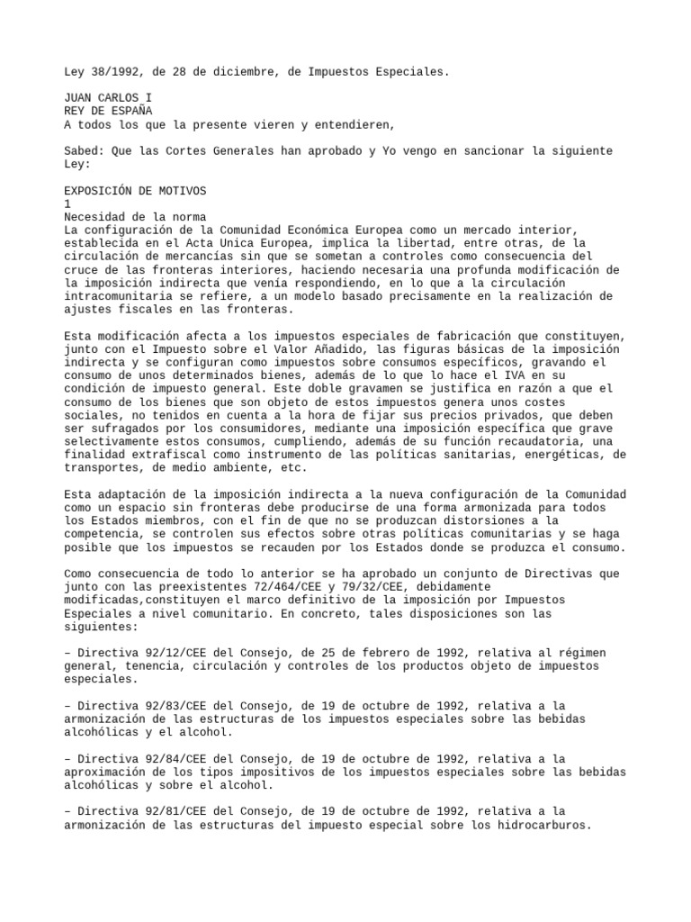 Ley de Impuestos Especiales | PDF | Impuestos | Extirpar