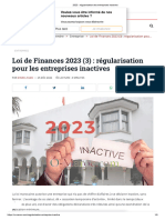 2023 - Régularisation Des Entreprises Inactives