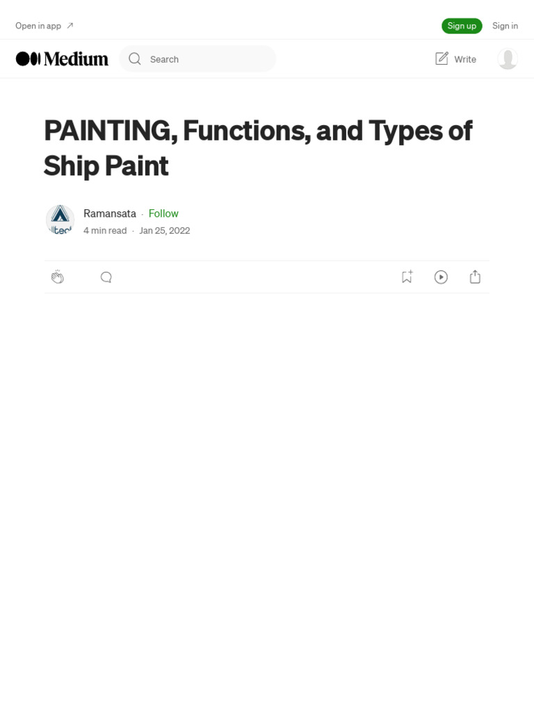 Painting functions and types of ship paint by ramansata medium