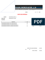 Nota de Entrega A Agrotienda Lopez