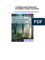 Methods in Behavioural Research Canadian 2nd Edition Cozby Test Bank
