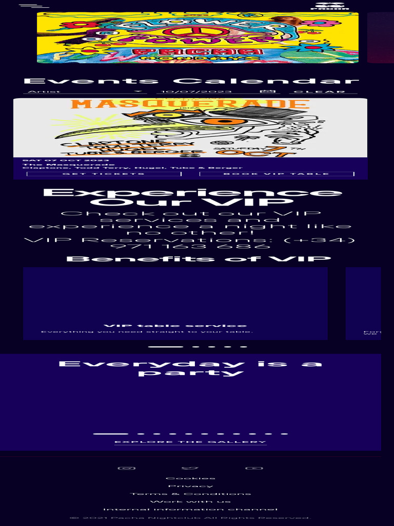 Tickets and Events Calendar 2023 Pacha PDF