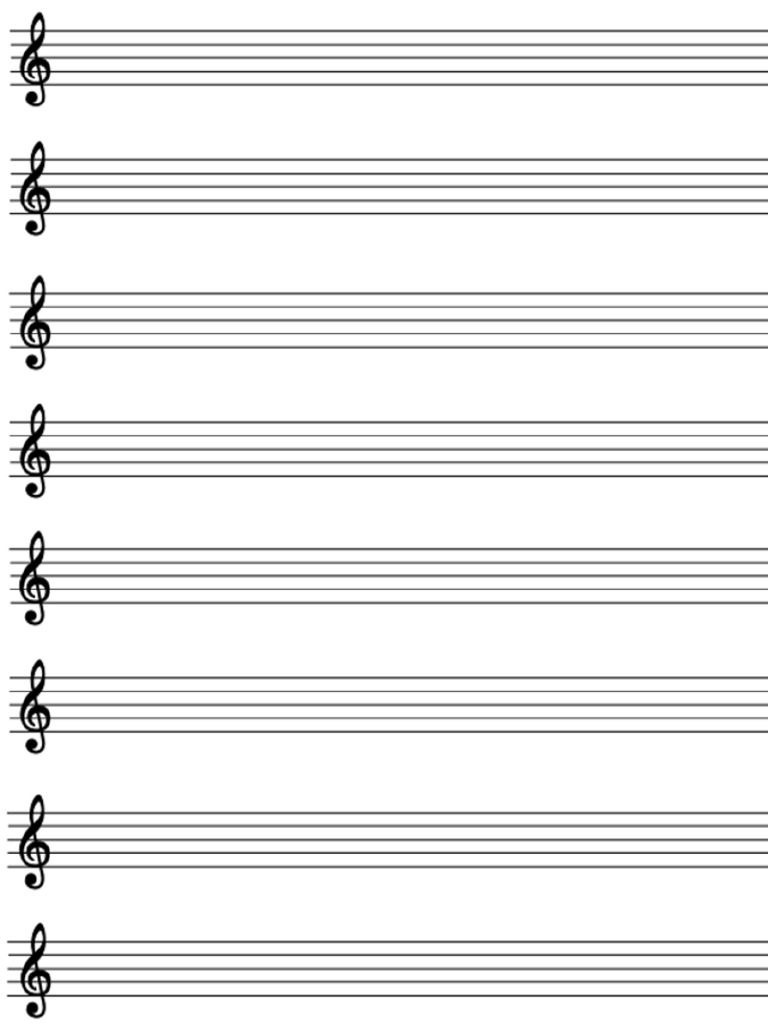 Printable Staff Paper Treble Clef | PDF