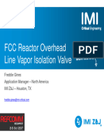 FCC Reactor Overhead Line Vapor Isolation Valve Gines IMI ZJ FCCU Budapest 2017
