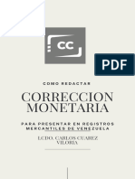 Ebook Como Redactar Correccion Monetaria para Presentar en Registro Mercantiles de Venezuela