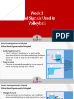 Week 3 Hand Signals Used in Volleyball