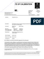 Certificate of Calibration: Fluke Precision Measurement LTD