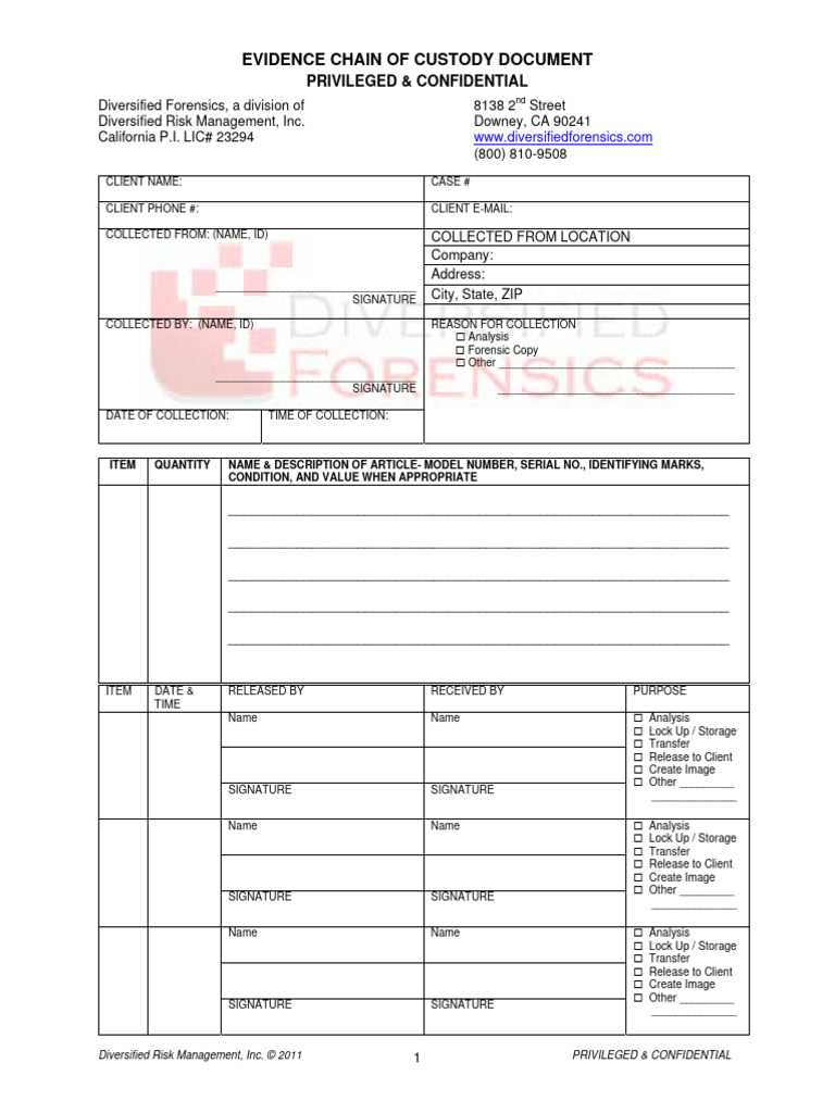 Chain of Custody PDF