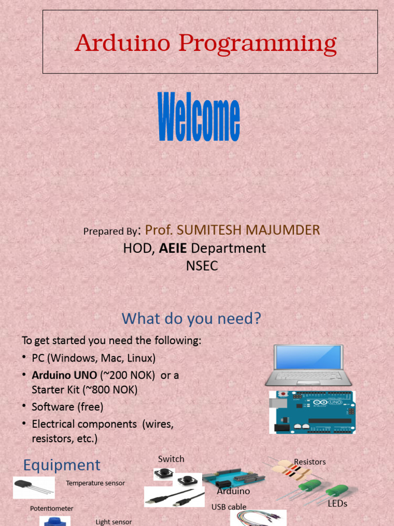 Arduino Programming | PDF | Arduino | Equipment image.