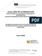 Informe de Diagnostico de La Situacion de Brechas de Infraestructura o Acceso A Servicios Del Sector Produccion 2022