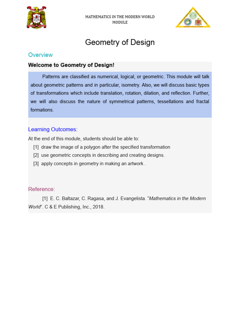 Geometric Patterns in Design | PDF | Symmetry | Fractal