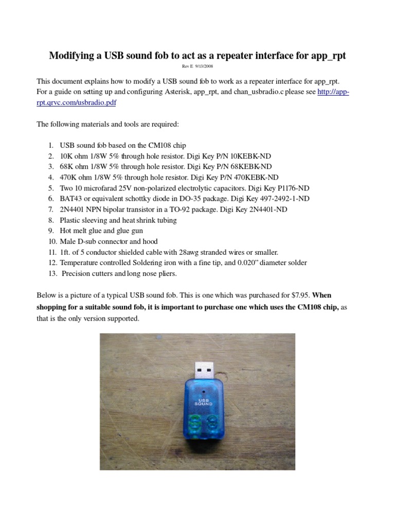 Modifying A USB Sound Fob To Act As A Repeater Interface For App - RPT ...