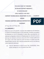 Comfort Technological Investment (T) LTD Vs Tanzania Shipping Agencies Corporation (Civil Case No 23 of 2019) 2021 TZHC 6496 (24 September 2021)