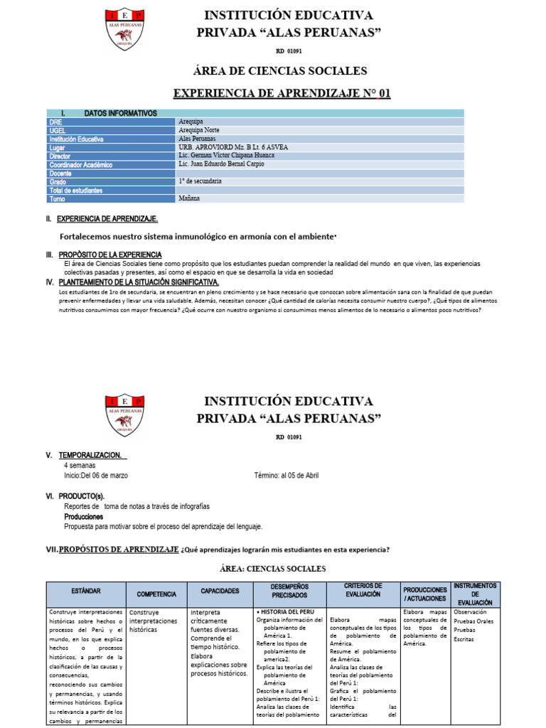 Aprendizaje de Ciencias Sociales en Secundaria | PDF | Aprendizaje | Perú