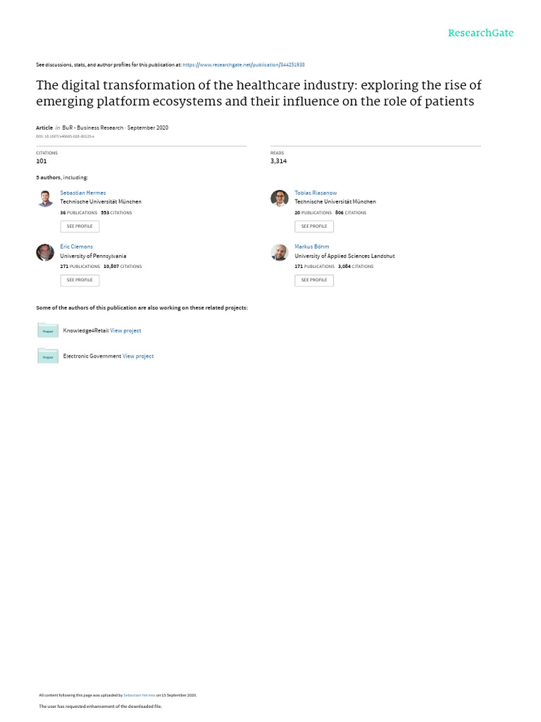 Digital Transformation in Healthcare | PDF | Health Care | Wearable ...