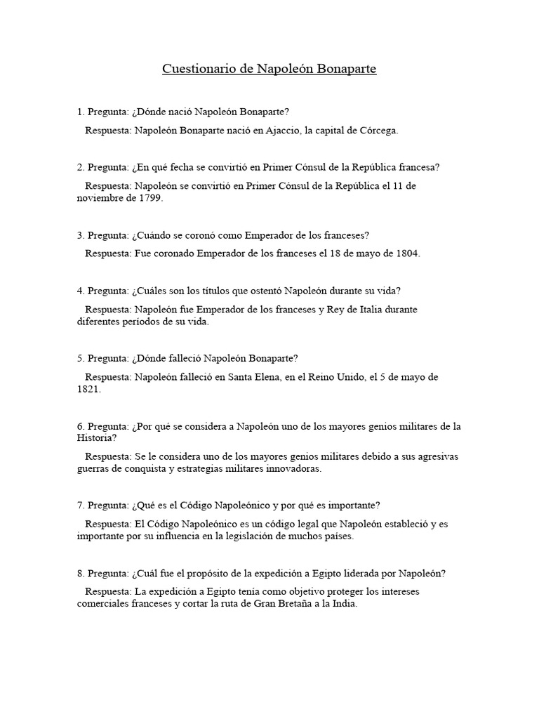 Image Result For Napolen Bonaparte Cuestionario Wordwall