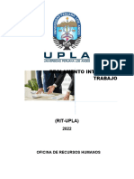 Reglamento Interno de Trabajo UPLA 2022