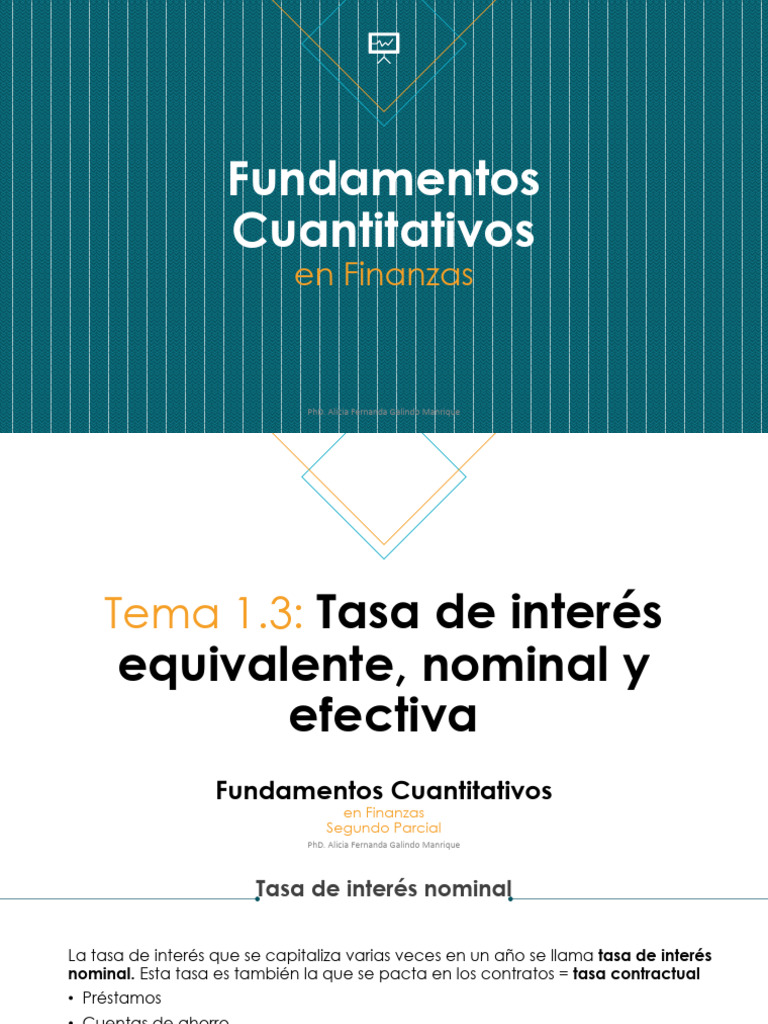 Tasa de Interés: Nominal, Efectiva y Equivalente | PDF | Tasas de ...
