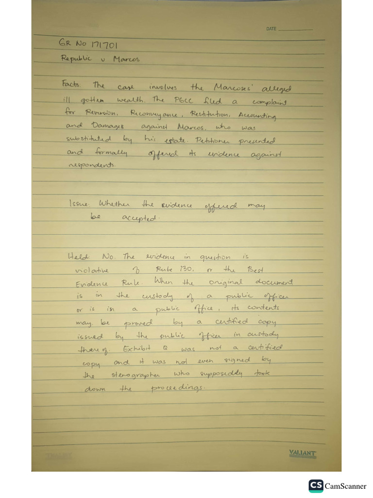 Gerochi Evidence Case Digest PDF