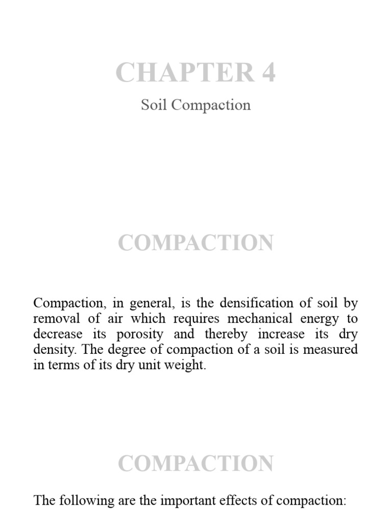 Soil Compaction PDF Soil Earth Sciences