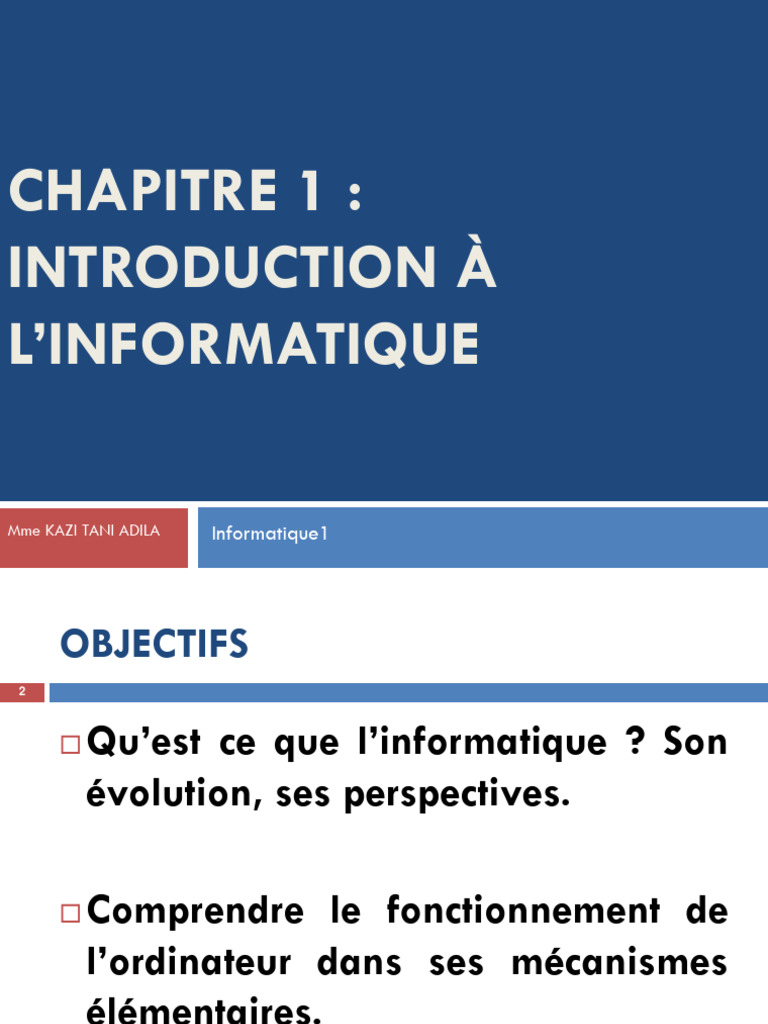 Introduction à l'informatique et son évolution | PDF | Linux | Système ...