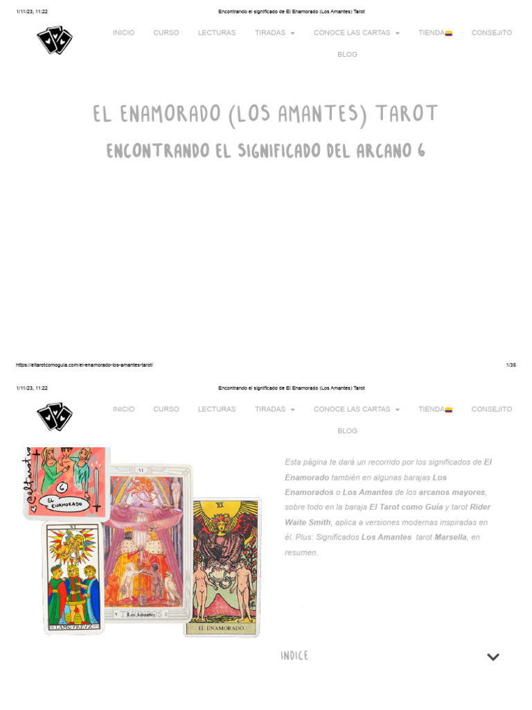 Significado de El Enamorado en Tarot | PDF | Tarot | Amor