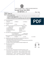 Science - I Second Term Test 2018: Grade 10