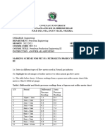 PET 531 Marking Scheme