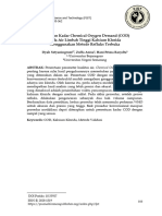 Pengujian Kadar Chemical Oxygen Demand (COD) Pada Air Limbah Tinggi Kalsium Klorida Menggunakan Metode Refluks Terbuka