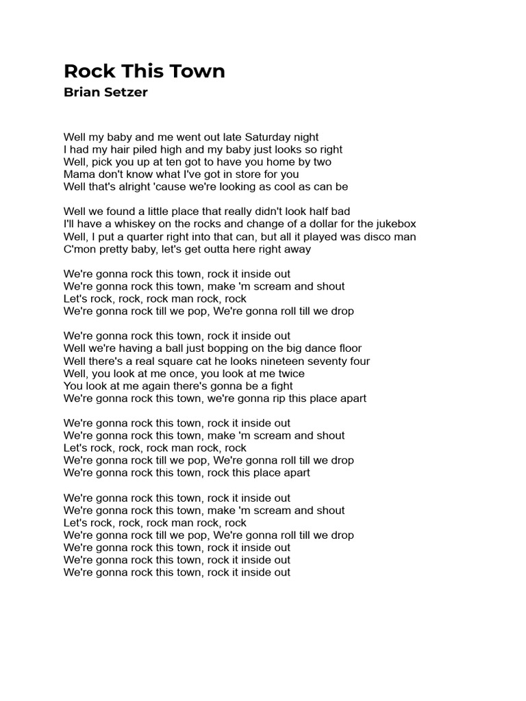 Rock This Town: Retro Party Anthem | PDF | Art | Poetry