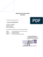 Certificat de Scolarité LDECG2 2021-2022 RAYANE MALEK