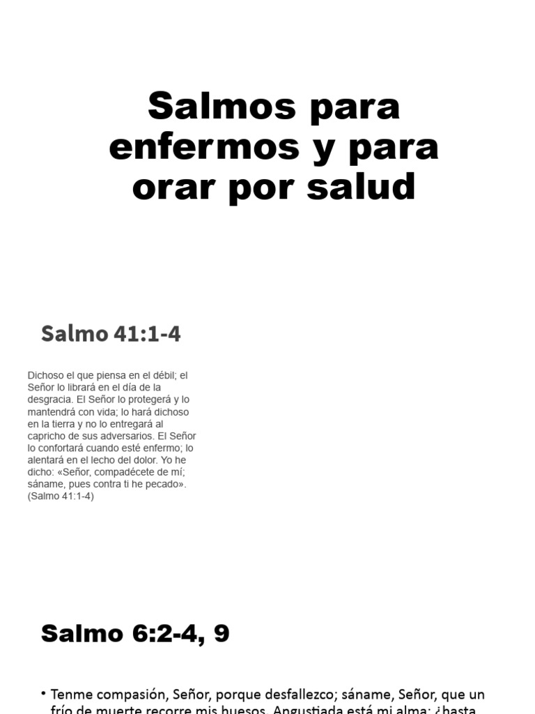 Salmos de Sanidad para Enfermos | PDF | Salmos | Oración