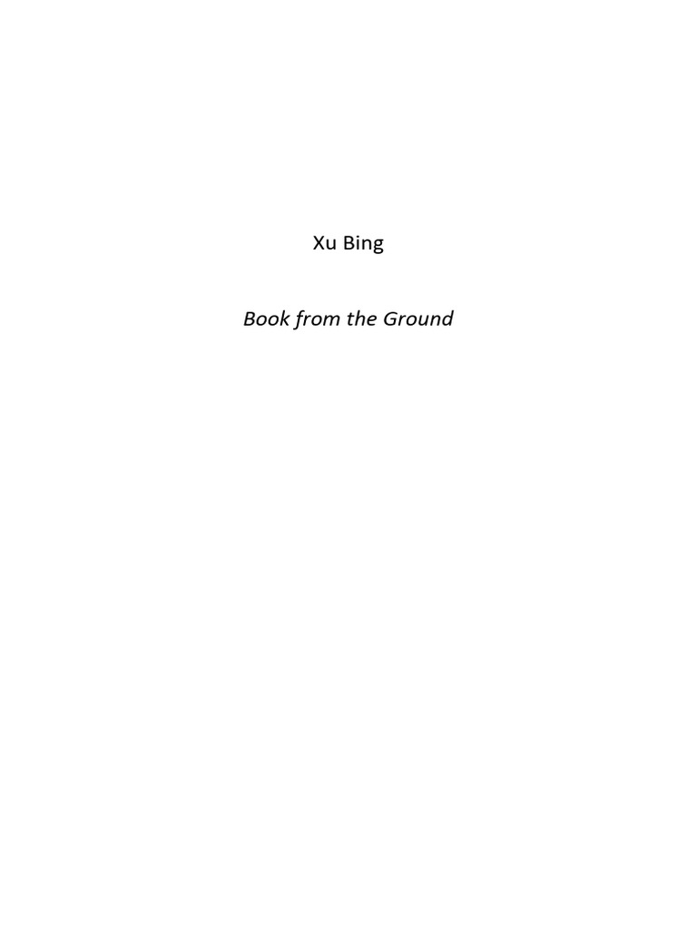 Xu Bing Book From The Ground PDF