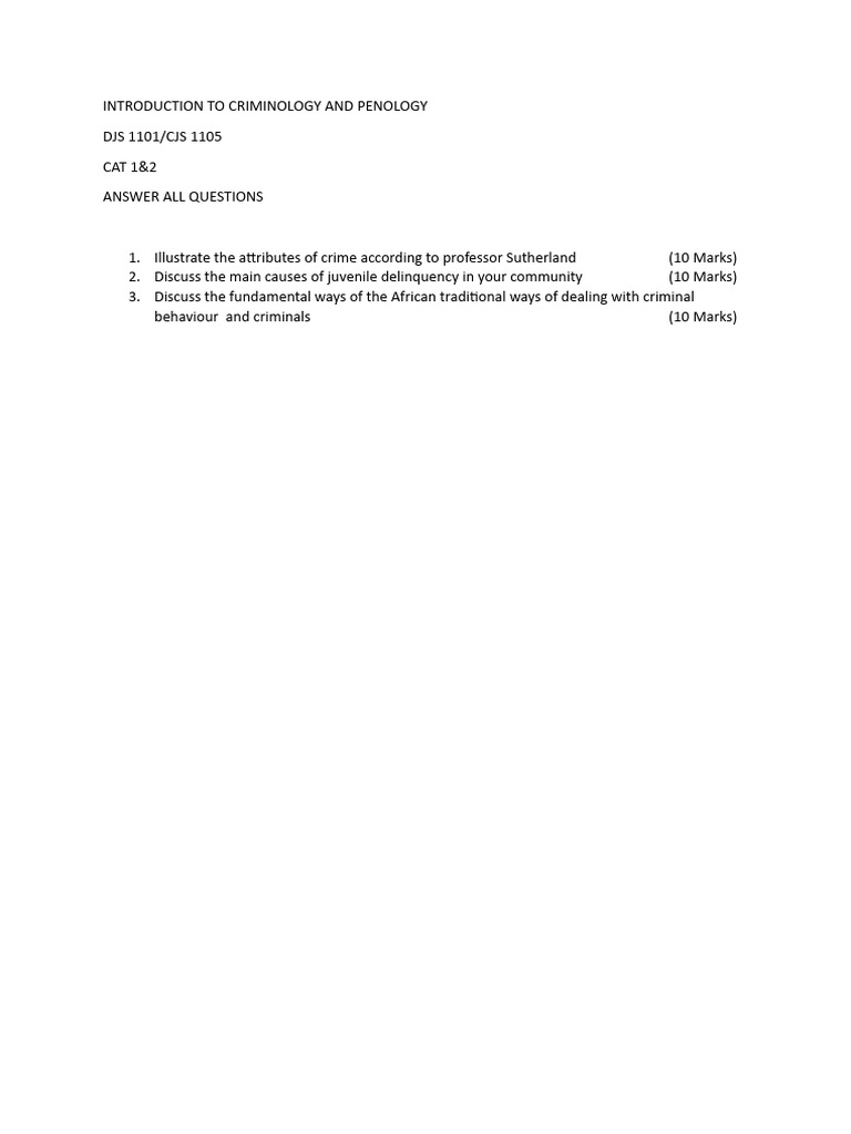 Introduction to criminology and penology virtual cat one pdf