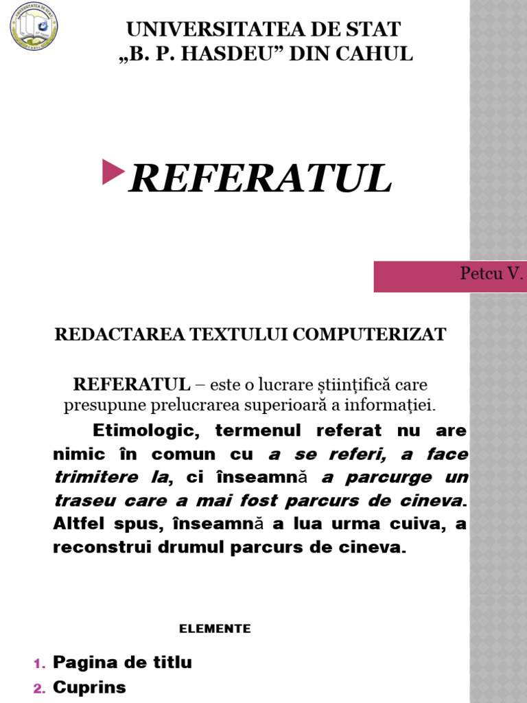 Referatul | PDF