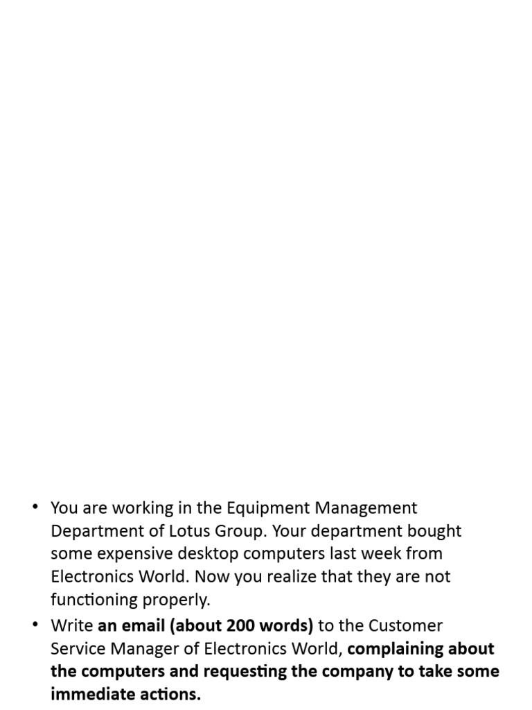 Email To Complain PDF