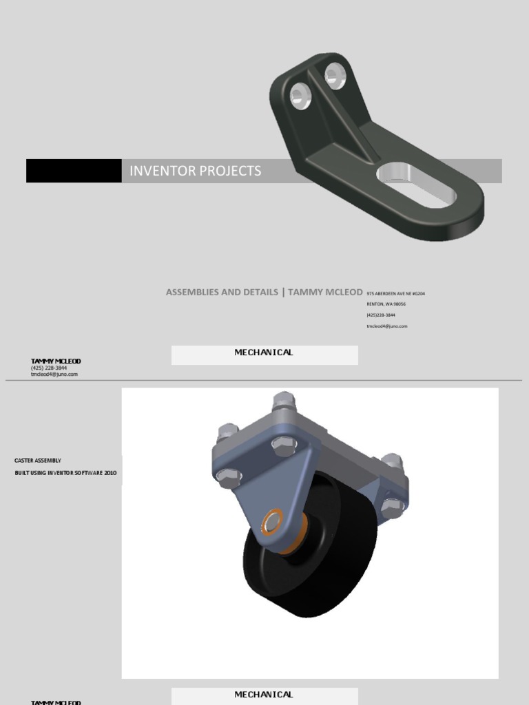 Inventor Projects: Assemblies and Details - Tammy Mcleod | PDF