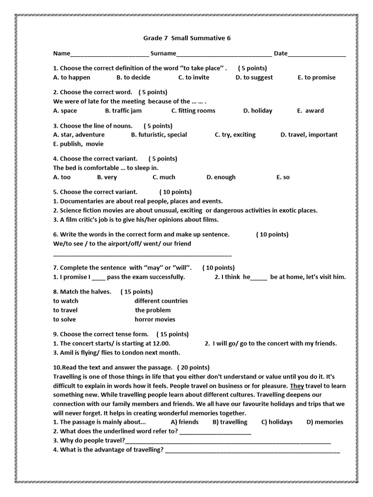 Grade 7 Small Summative 6 (Gulshan Anar) | PDF | Cognitive Science ...