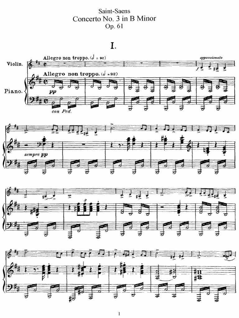 SaintSaëns Violin Concerto No.3 Piano PDF