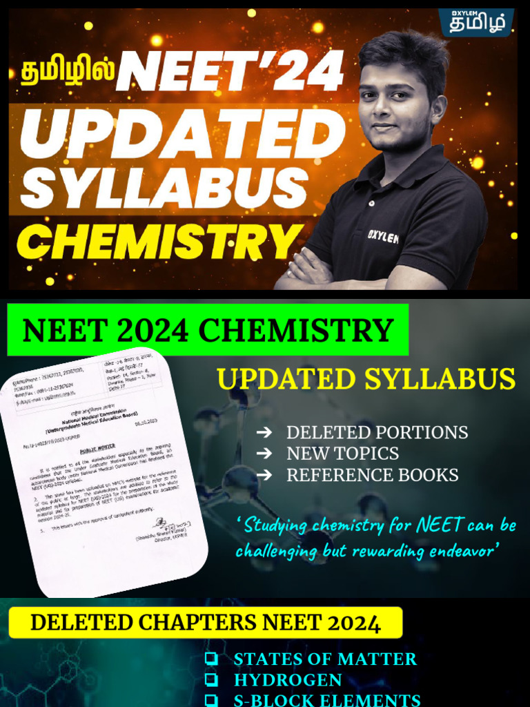 NEET2024 Updated Syllabus Chemistry PDF Chemistry Chemical
