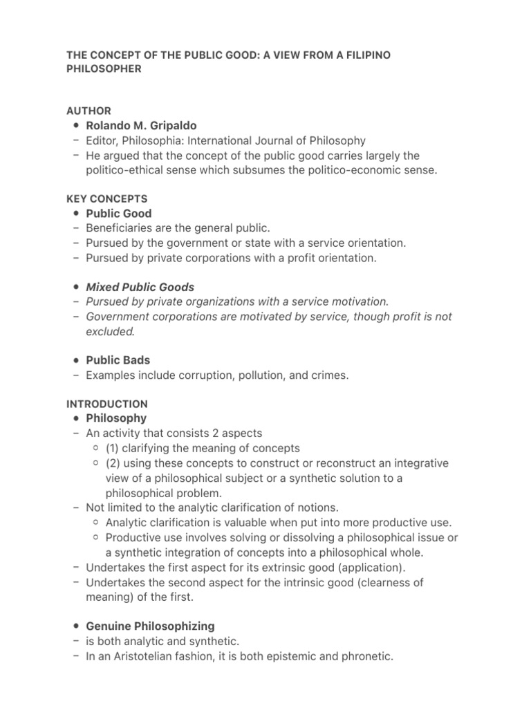 Public Good Examples