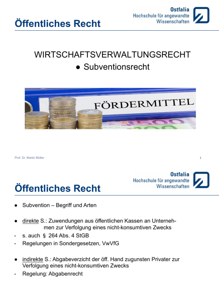 VerwaltungsR 2 SubvR Präsentation | PDF