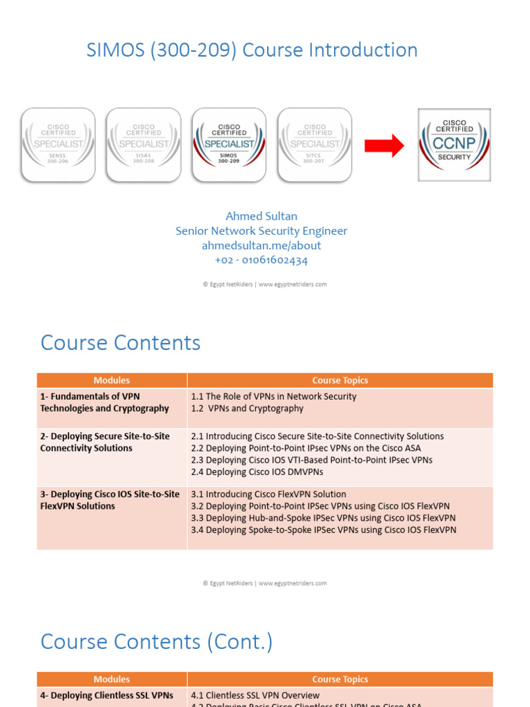 CCNP Security SIMOS 300-209 Course Guide | PDF | Virtual Private Network | Transport Layer Security
